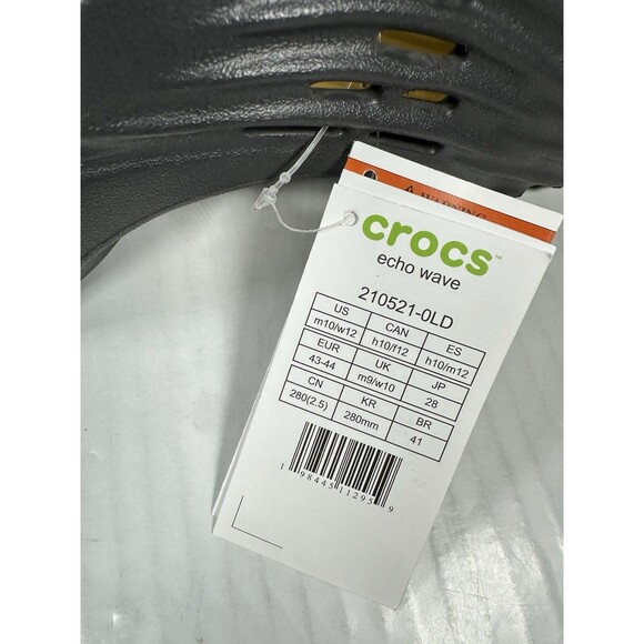 Size 10 Crocs Echo Wave Black Sand 210521-0LD Men Sandals Slippers Comfort NEW - Picture 8 of 8